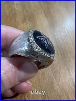 Dallas Cowboys Sterling Silver Diamonds Sz 10 Ring