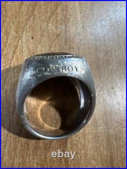 Dallas Cowboys Sterling Silver Diamonds Sz 10 Ring