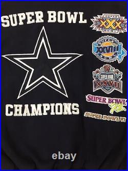 Dallas Cowboys Super Bowl 5X Champions Varsity Jacket NFL G-lll Football XL