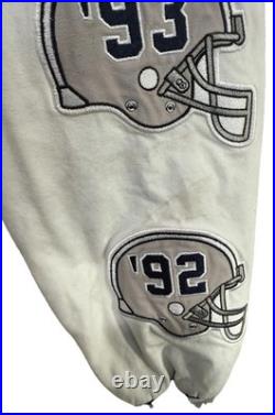 Dallas Cowboys Super Bowl Champs Commemorative Patch Button Jacket Blue Sz Large