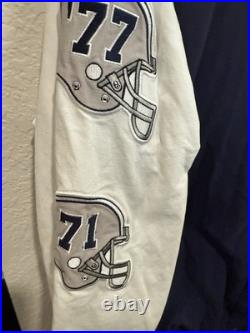 Dallas Cowboys Super Bowl Champs Commemorative Patch Button Jacket Blue Sz Large