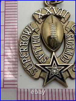 Dallas Cowboys Super Bowl XXVII Champions 10K Gold Pendant 1993 4.1 Dwt