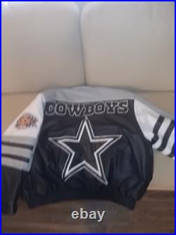 Dallas Cowboys Superbowl XXX Champions Leather Jacket Jeff Hamilton Reversible