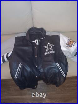 Dallas Cowboys Superbowl XXX Champions Leather Jacket Jeff Hamilton Reversible