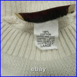 Dallas Cowboys Sweater Men Large Blue White Pro Elite Knit Pullover Crew VTG USA