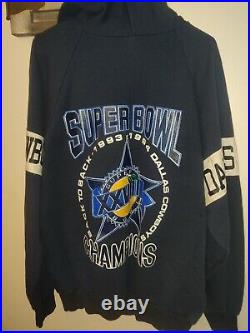 Dallas Cowboys Sweatshirt VTG 90s? SUPER BOWL CHAMPIONS BACK TO BACK Hooded USA