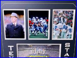 Dallas Cowboys Texas Stadium Authentic Game Used Turf Framed Collage COA Steiner