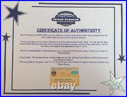 Dallas Cowboys Texas Stadium Authentic Game Used Turf Framed Collage COA Steiner