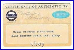 Dallas Cowboys Texas Stadium Authentic Game Used Turf Framed Collage COA Steiner