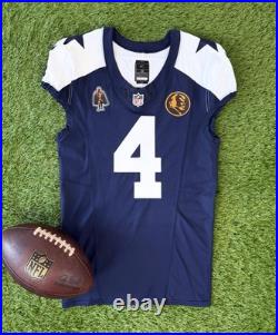 Dallas Cowboys Thanksgiving Alternate Dak Prescott Team Issued Football Jersey