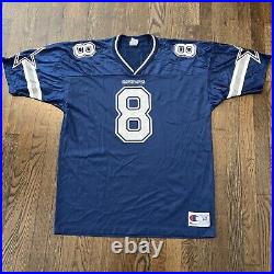 Dallas Cowboys Troy Aikman Jersey Mens Size 52 Champion Blue