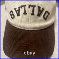Dallas Cowboys True Brvnd Snapback Hat Tan White Corduroy NFL Rare Hard To Find