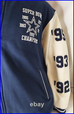 Dallas Cowboys Varsity Jacket 5 Time Super Bowl Champions NFL Licensed Sz M/M