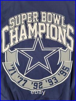 Dallas Cowboys Varsity Jacket Men's 3XL Blue 5x NFL Super Bowl Champs Lined