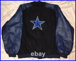 Dallas Cowboys Varsity Jacket Pro Player Men NFL Wool Blend Leather Vintage Gift