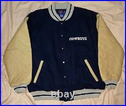 Dallas Cowboys Varsity Jacket Size XL Mens NFL Lined Wool Leather Letterman Gift