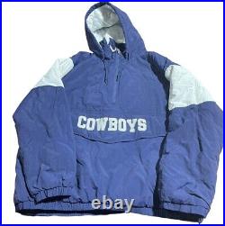 Dallas Cowboys Vinatge Pullover Jacket Large With Hood