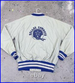 Dallas Cowboys Vintage 1970s-80s Satin Bomber Jacket NFL Football Chain Stitch