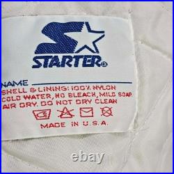 Dallas Cowboys Vintage 80s Starter Satin Bomber Jacket Navy Blue Color Coat