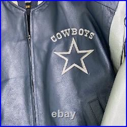 Dallas Cowboys Vintage 90's Leather Bomber Jacket NFL Men's Large Mirage EUC Dallas Cowboys Vintage 90's Leather Bomber Jacket NFL Men's Large Mirage EUC