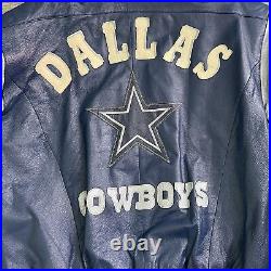 Dallas Cowboys Vintage 90's Leather Bomber Jacket NFL Men's Large Mirage EUC Dallas Cowboys Vintage 90's Leather Bomber Jacket NFL Men's Large Mirage EUC