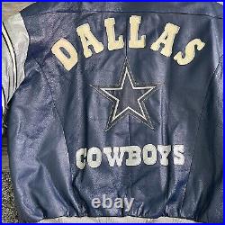 Dallas Cowboys Vintage 90's Leather Bomber Jacket NFL Men's Large Mirage EUC Dallas Cowboys Vintage 90's Leather Bomber Jacket NFL Men's Large Mirage EUC