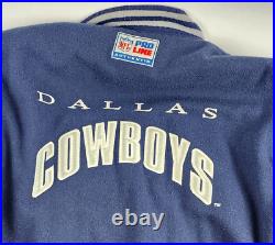 Dallas Cowboys Vintage 90s Letterman Jacket NFL Pro Line/Logo Athletic Size L