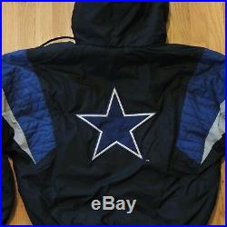 Dallas Cowboys Vintage 90s Starter Jacket Black Blue Pullover Big Logo Men Small