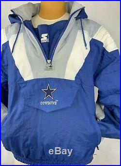 Dallas Cowboys Vintage 90s Starter PRO LINE 1/2 Zip Pullover Puffer Jacket
