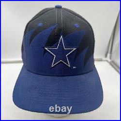 Dallas Cowboys Vintage Snapback Hat Black Dome Shark Tooth 90s Logo Athletic