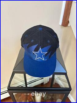 Dallas Cowboys Vintage Snapback Hat Black Dome Shark tooth 90s Logo Athletic