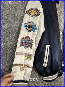 Dallas Cowboys Vintage Super Bowl Champions Patch Varsity Bomber Jacket Men Med