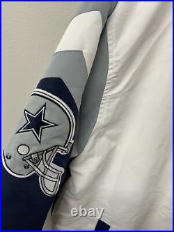 Dallas Cowboys White Varsity Coat NFL Size Large G-III Brand Polyester Worn Once