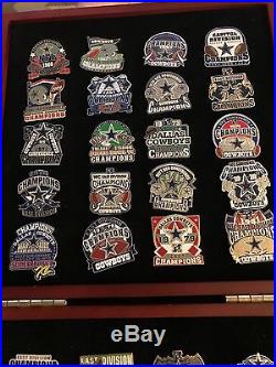 Dallas Cowboys Willabee And Ward Pin Collection and Box 37 championship pins