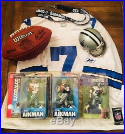 Dallas Cowboys lot McFarlane Aikman Emmitt Superbowl 28 ball jersey figures