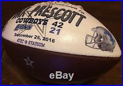 Dallas Cowboys vs Lions Dak Prescott Presentation Game Used Ball Wilson Football