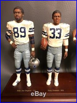 Danbury Mint 1977 Dallas Cowboys Super Bowl Champions Figurines on Board COA
