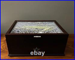 Danbury Mint NFL Dallas Cowboys Football Wood Jewelry Trinket Chest Valet Box