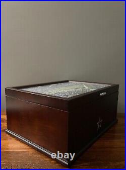 Danbury Mint NFL Dallas Cowboys Football Wood Jewelry Trinket Chest Valet Box