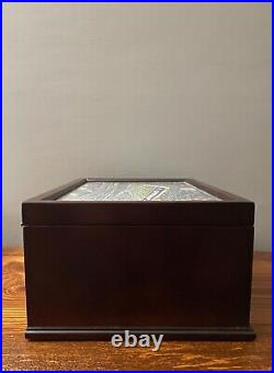 Danbury Mint NFL Dallas Cowboys Football Wood Jewelry Trinket Chest Valet Box