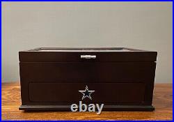 Danbury Mint NFL Dallas Cowboys Football Wood Jewelry Trinket Chest Valet Box