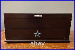 Danbury Mint NFL Dallas Cowboys Football Wood Jewelry Trinket Chest Valet Box