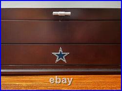 Danbury Mint NFL Dallas Cowboys Football Wood Jewelry Trinket Chest Valet Box