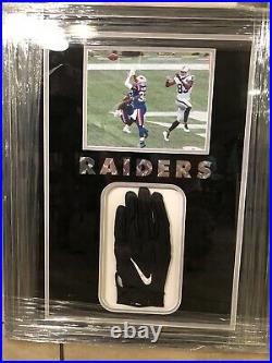 Darren Waller Autographed Oakland Raiders Game Used Framed 22x27 Glove Jsa Coa