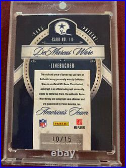 DeMarcus Ware 2010 Panini Limited America's Team Game Used Patch Auto 10/15