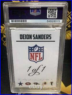 Deion Sanders 1/1 NFL Shield Patch Auto Custom Made Psa Authenticated