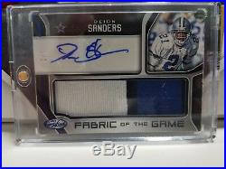 Deion Sanders Game Used Patch Auto 2/5 2018 Certified Dallas Cowboys