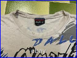 Distressed Vintage 1994 NFL Dallas Cowboys All Over Print T-Shirt 2 Sided XXL