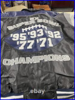 ES 230 Dallas Cowboys 5 Time Super Bowl Leather NFL Football Jacket LARGE