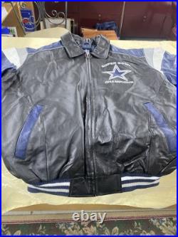 ES 230 Dallas Cowboys 5 Time Super Bowl Leather NFL Football Jacket LARGE